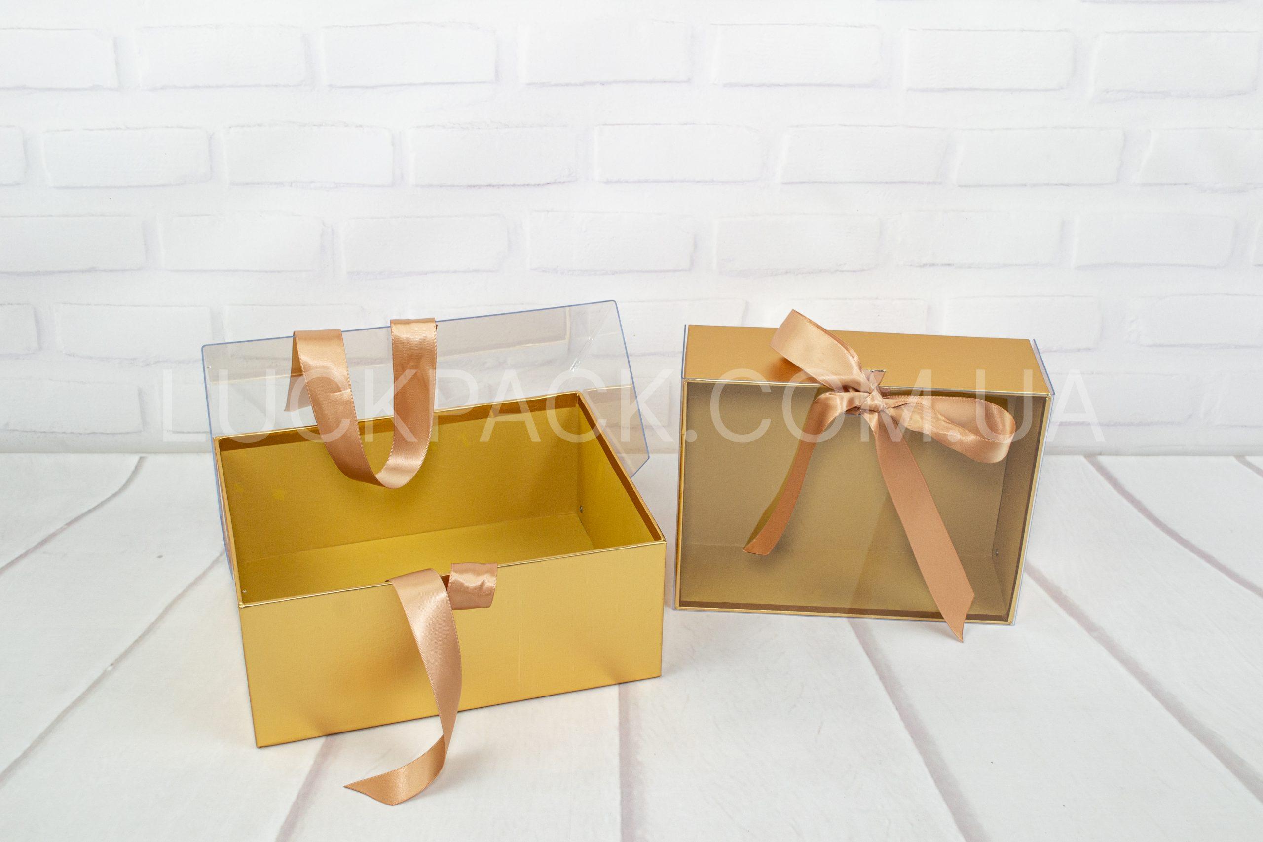 Прямокутні коробки «Metallic» з прозорими кришечками – LuckPack